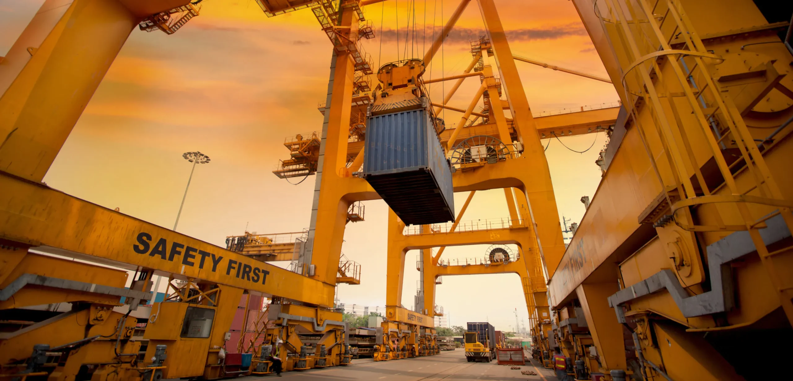 A cargo lifting system on a ship, showcasing the technology used for efficient loading and unloading of cargo at sea.